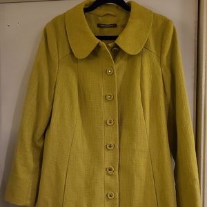 Bowden Mid-length Coat - Chartreuse Green - lined